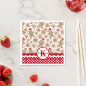 ジンジャーブレッドマンパーソナライズされたクリスマス スタンダードカクテルナプキン (インサイチュ)