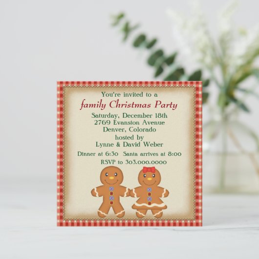 ジンジャーブレッドマンファミリークリスマスパーティー 招待状 (スタンド正面)