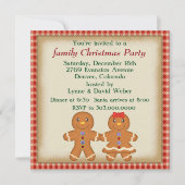 ジンジャーブレッドマンファミリークリスマスパーティー 招待状 (正面)