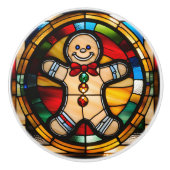 ジンジャーブレッドマンフェイクステンドグラス セラミックノブ (正面)