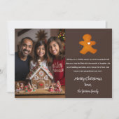 ジンジャーブレッドマンフェスティバルミニマル1フォトクリスマス シーズンカード (正面)