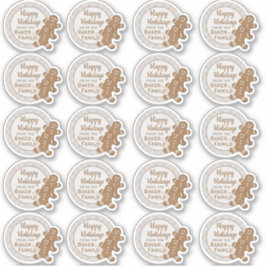 ジンジャーブレッドマンプレイドクリスマスホリデークッキー シール