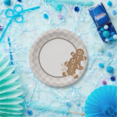 ジンジャーブレッドマンプレイドクリスマスホリデークッキー ペーパープレート (パーティー)