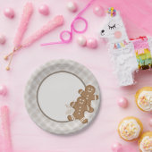 ジンジャーブレッドマンプレイドクリスマスホリデークッキー ペーパープレート (パーティー)