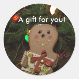 ジンジャーブレッドマンプレゼント ラウンドシール
