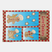 ジンジャーブレッドマンベーカーズラブCookie キッチンタオル (横)