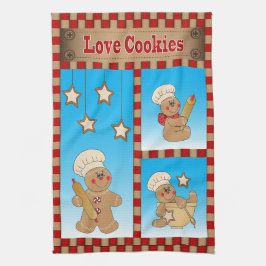 ジンジャーブレッドマンベーカーズラブCookie キッチンタオル