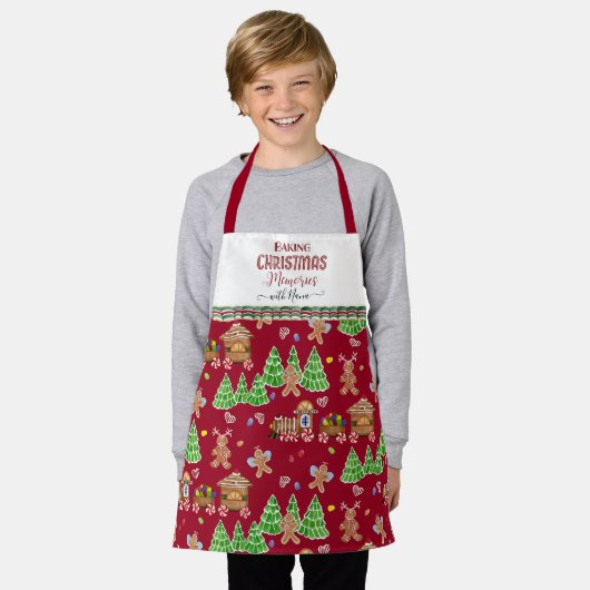 ジンジャーブレッドマンベーキングクリスマスメモリーズウィナナ エプロン (着用した状態)