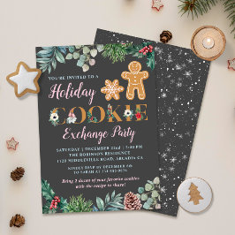 ジンジャーブレッドマンホリデークッキー交換パーティー 招待状
