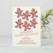 ジンジャーブレッドマンホリデークッキー交換招待状 招待状 (スタンド正面)