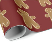 ジンジャーブレッドマンホリデークリスマスフェスティバルかわいい ラッピングペーパー (ロールコーナー)