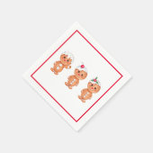 ジンジャーブレッドマンホリデーフェスティバルクリスマスシーズン スタンダードカクテルナプキン (角)