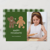 ジンジャーブレッドマンホリデーフォトカード シーズンカード (正面/裏面)