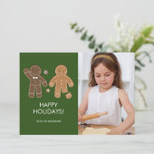 ジンジャーブレッドマンホリデーフォトカード シーズンカード (スタンド正面)