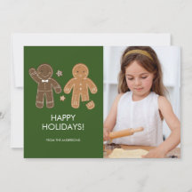 ジンジャーブレッドマンホリデーフォトカード