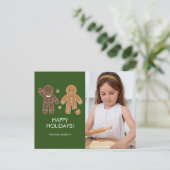 ジンジャーブレッドマンホリデー写真はがき シーズンポストカード (スタンド正面)