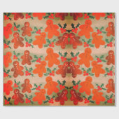 ジンジャーブレッドマンホリーベリー ラッピングペーパー (フラット)