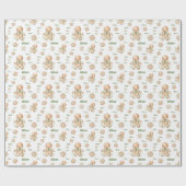 ジンジャーブレッドマンボーイネーム文字クリスマス ラッピングペーパー (フラット)