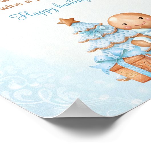 ジンジャーブレッドマンボーイ赤ちゃんシャワーおしゃぶり狩りゲーム ポスター (角)