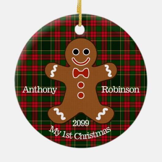 ジンジャーブレッドマンマイ1stクリスマスオーナメント セラミックオーナメント (裏面)
