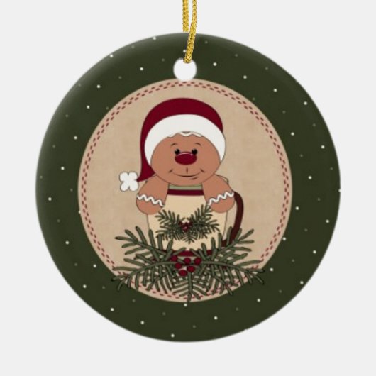 ジンジャーブレッドマンマグカップ配置 セラミックオーナメント (正面)