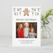 ジンジャーブレッドマンメリークリスマス家族の写真 シーズンカード (スタンド正面)