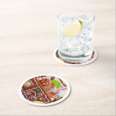 ジンジャーブレッドマンラウンド紙コースター ラウンドペーパーコースター (インサイチュ)