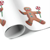 ジンジャーブレッドマンラップ紙 ラッピングペーパー (ロールコーナー)