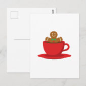 ジンジャーブレッドマンリラックスのホットチョコレートレッドカップ ポストカード (正面/裏面)