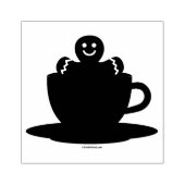 ジンジャーブレッドマンリラックスのホットチョコレートレッドカップ ラバースタンプ (インプリント)