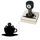 ジンジャーブレッドマンリラックスのホットチョコレートレッドカップ ラバースタンプ (押印)