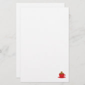 ジンジャーブレッドマンリラックスのホットチョコレートレッドカップ 便箋 (正面/裏面)