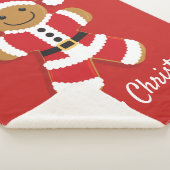 ジンジャーブレッドマンレッドクッキーフードクリスマス シェルパブランケット (3/4)