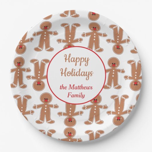 ジンジャーブレッドマン休日 ペーパープレート (正面)
