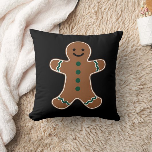 ジンジャーブレッドマン体のクリスマス用衣装 クッション (ブランケット)