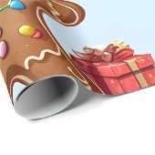 ジンジャーブレッドマン包装紙 ラッピングペーパー (ロールコーナー)