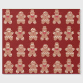 ジンジャーブレッドマン包装紙 ラッピングペーパー (フラット)
