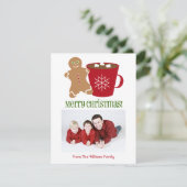 ジンジャーブレッドマン及びココアのクリスマスの写真 シーズンカード (スタンド正面)