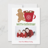 ジンジャーブレッドマン及びココアのクリスマスの写真 シーズンカード (正面)