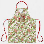 ジンジャーブレッドマン名前をカスタムするクリスマスプレゼント エプロン (正面)