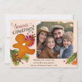 ジンジャーブレッドマン季節のごあいさつ写真クリスマス シーズンカード (正面)