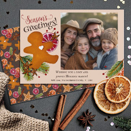 ジンジャーブレッドマン季節のごあいさつ写真クリスマス シーズンカード