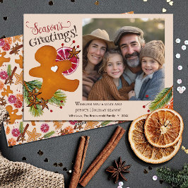 ジンジャーブレッドマン季節のごあいさつ写真クリスマス シーズンカード