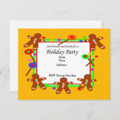 ジンジャーブレッドマン招待状カード 招待状 (正面/裏面)