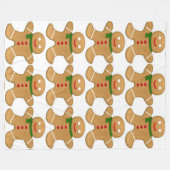 ジンジャーブレッドマン毛布 フリースブランケット (正面(横))