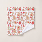 ジンジャーブレッドマン焼いたクッキーズ素朴ホリデイ バスタオルセット (ウォッシュタオル)