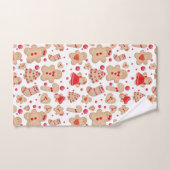 ジンジャーブレッドマン焼いたクッキーズ素朴ホリデイ バスタオルセット (ハンドタオル)