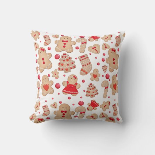 ジンジャーブレッドマン焼いたクー素朴クお洒落 クッション (正面)