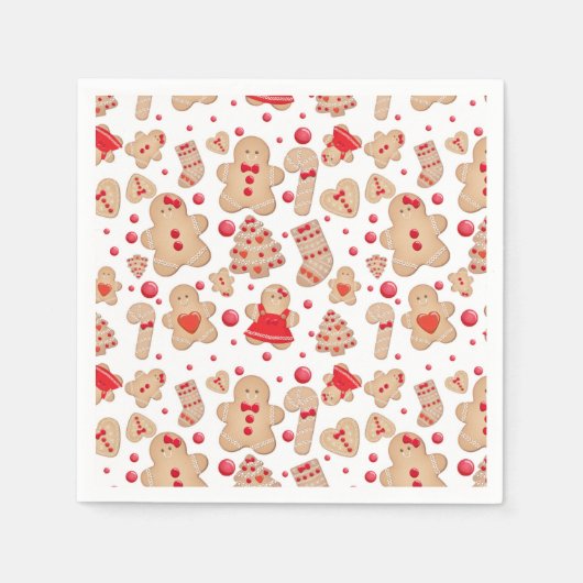 ジンジャーブレッドマン焼いたクー素朴クお洒落 スタンダードカクテルナプキン (正面)