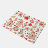 ジンジャーブレッドマン焼いたクー素朴クお洒落 ドアマット (アングル)